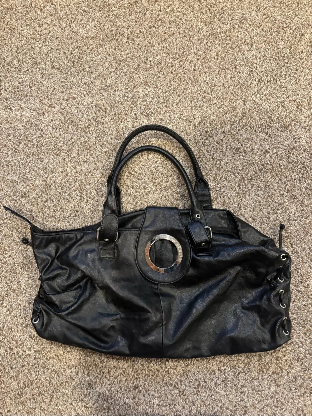 Black Purse with Silver Hardware